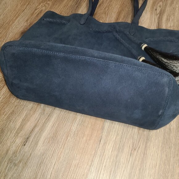 Loeffler Randall Suede Leather drawstring Tote bag Purse Tassel - Picture 5 of 8